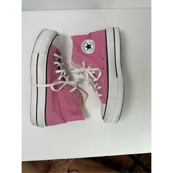 Chuck Taylor Converse high Top platform pink sz 9.5 - Picture 7 of 9